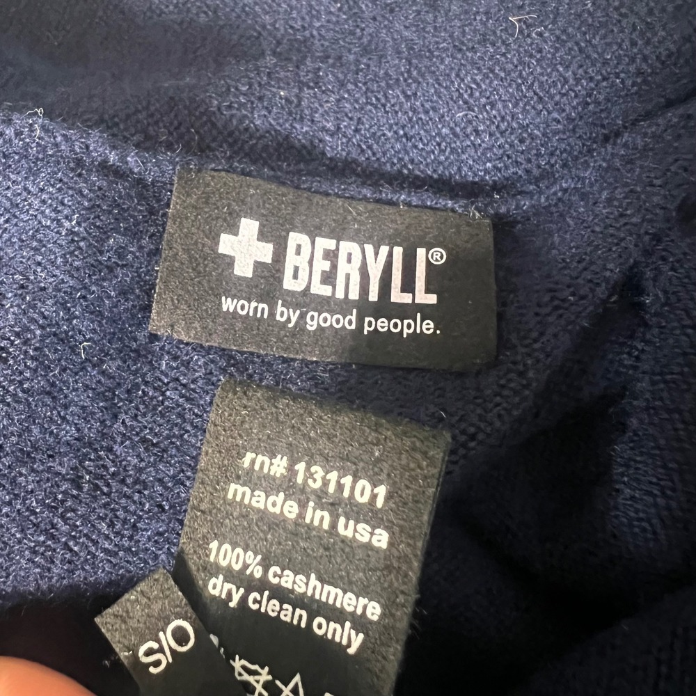 Beryll Cardigan Sweater Womens O/S Blue 100% Cashmere Long Shawl Collar Luxury - Picture 3 of 7